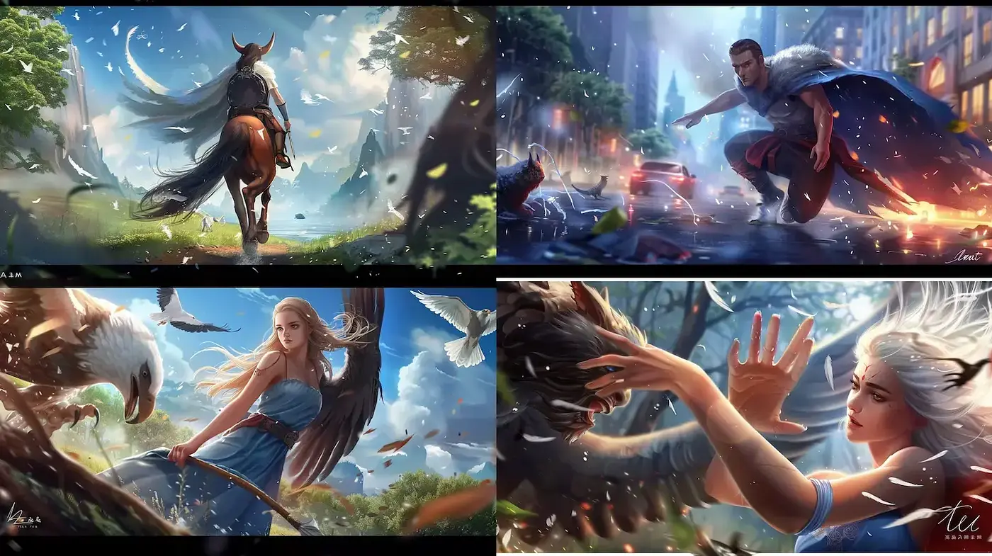 Cinematic and Mythical Realism with a Dynamic Flair - Midjourney sref style
