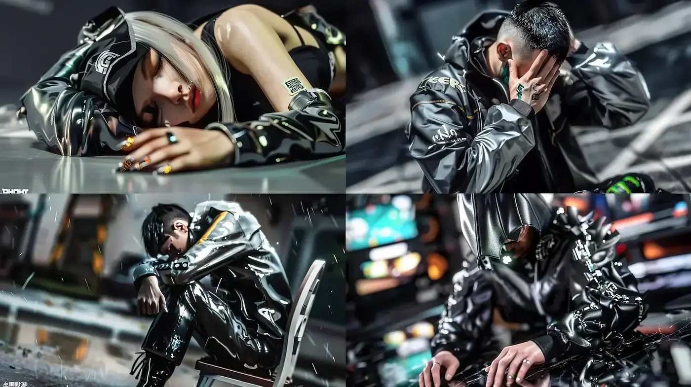 Futuristic urban aesthetic with a blend of cyberpunk and fashion elements - Midjourney sref style
