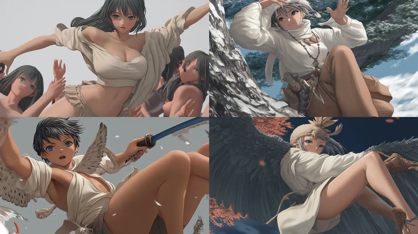 Ethereal Anime-Inspired Fantasy with a Nostalgic, Earthy Palette - Midjourney sref style