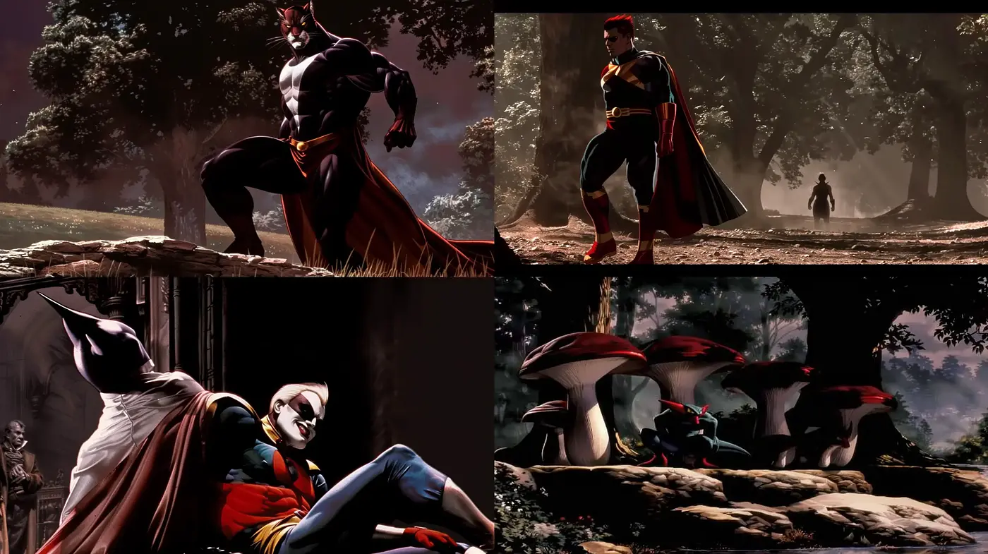 Gothic Ambiance with Surreal Comic Book Vigor - Midjourney sref style