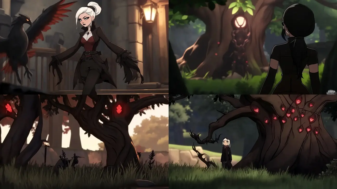 Enigmatic and Stylistic Fusion of Gothic and Anime Aesthetics - Midjourney sref style