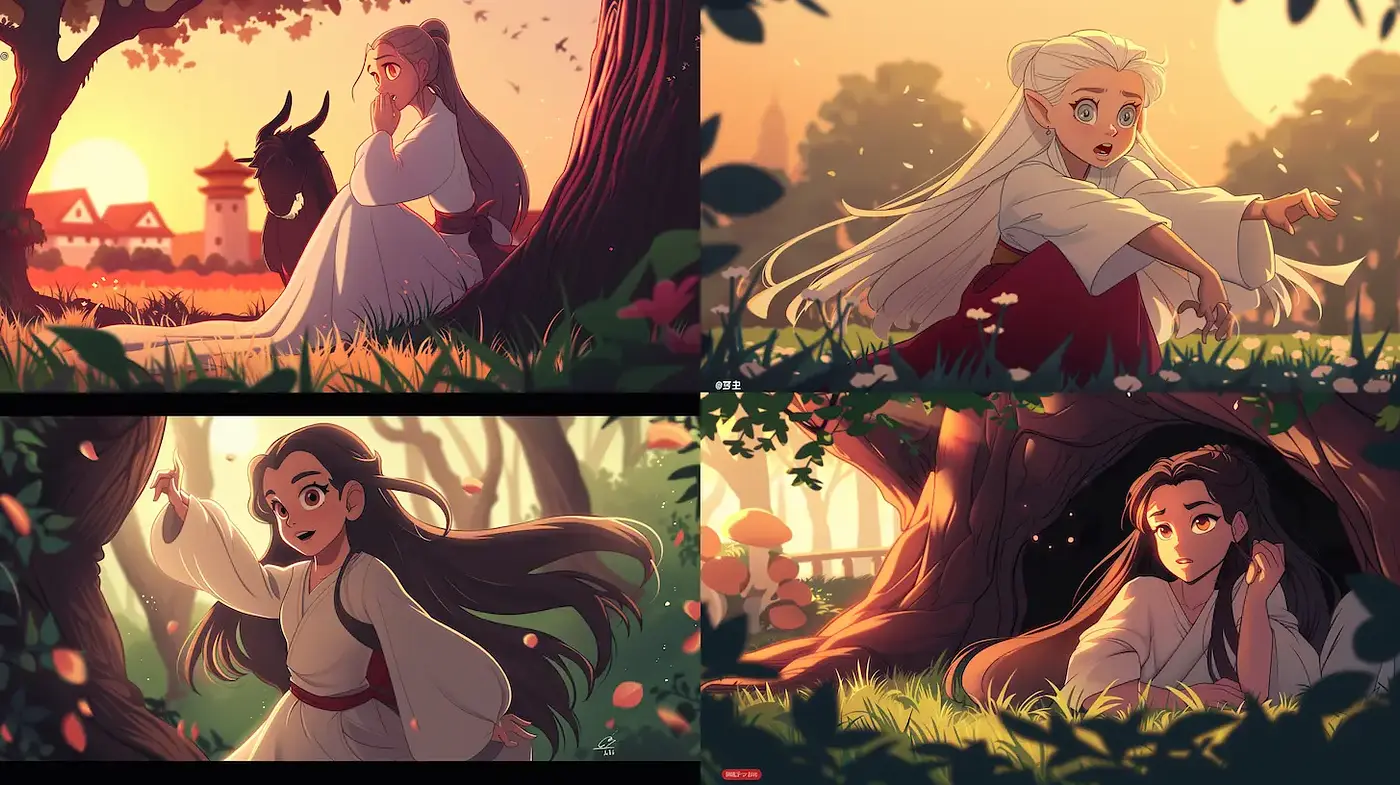 Whimsical and Enchanting Illustrations with Warm Natural Tones - Midjourney sref style