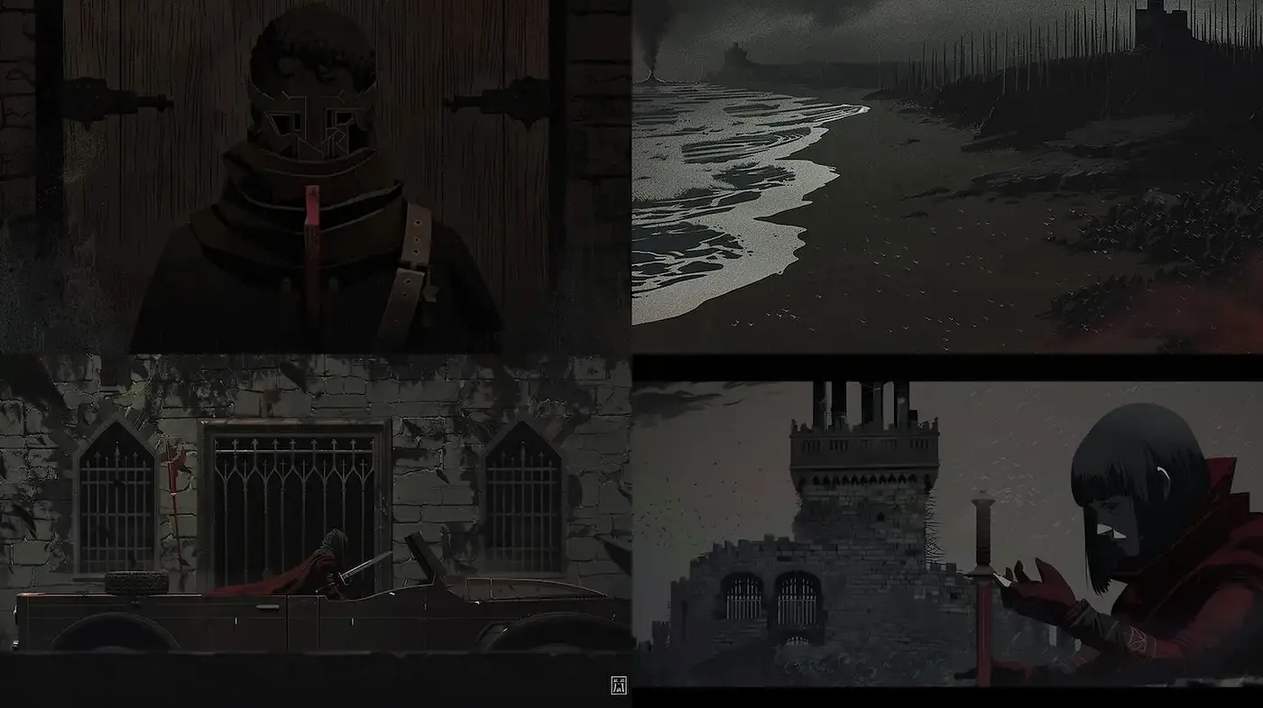 Dark and Atmospheric Visuals with a Touch of Graphic Novel Aesthetic - Midjourney sref style
