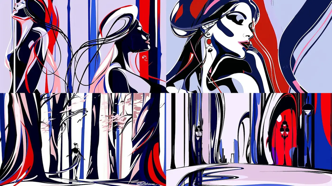Dynamic and Bold Graphic Illustrations with a Contemporary Flair - Midjourney sref style