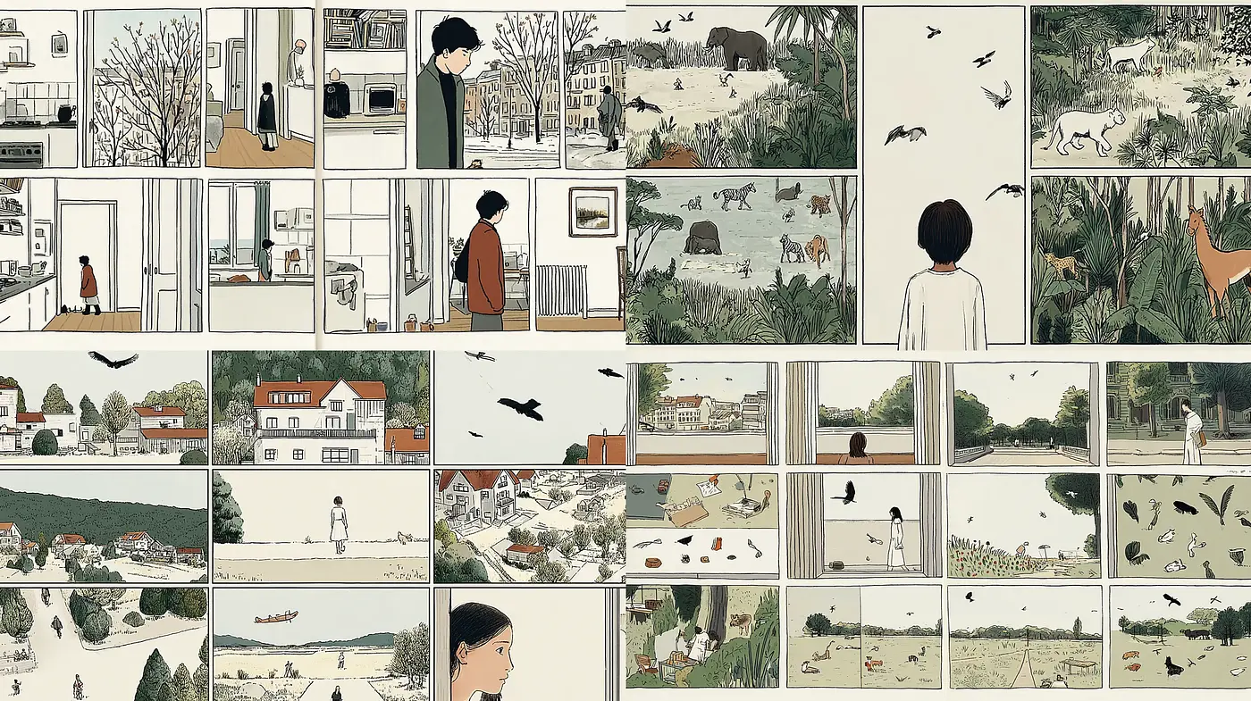 Contemporary Illustrated Scenes with a Narrative Quality - Midjourney sref style