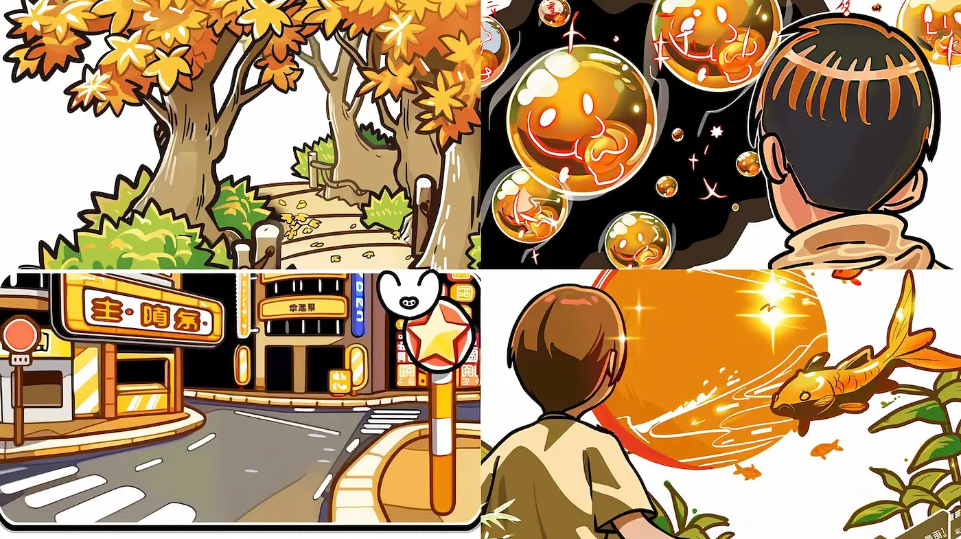 Vibrant and Playful Illustrative Style with a Touch of Japanese Aesthetic - Midjourney sref style