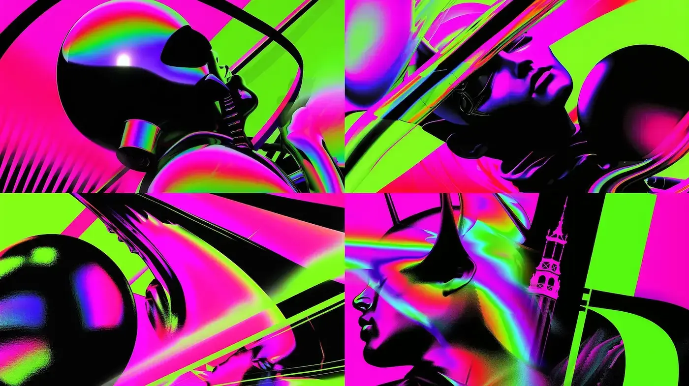 Psychedelic Neon Dreamscape with Surreal Overtones - Midjourney sref style