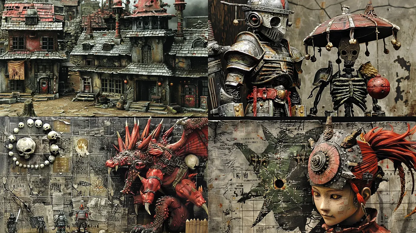 Ethereal Fantasy Steampunk Collage with a Surreal, Dreamlike Ambiance - Midjourney sref style