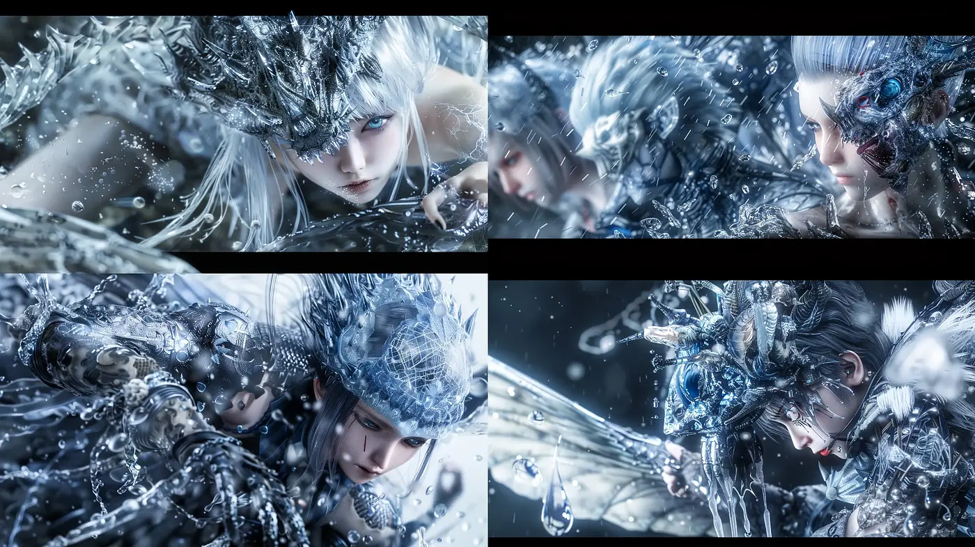 Icy Symphony: A Harmonious Blend of Frostbound Elegance and Photorealistic Detail - Midjourney sref style