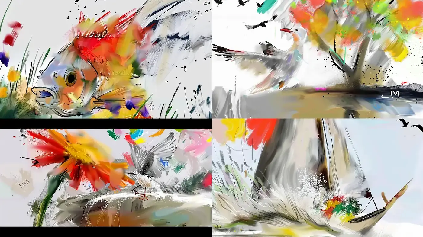 Vibrant, Abstract Expressions of Nature and Life - Midjourney sref style