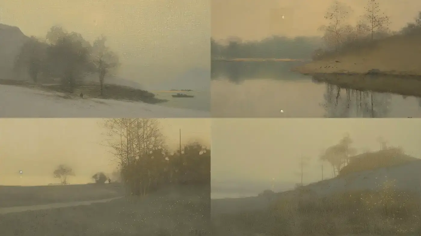 Soft and Ethereal Landscape with Impressionistic Qualities - Midjourney sref style
