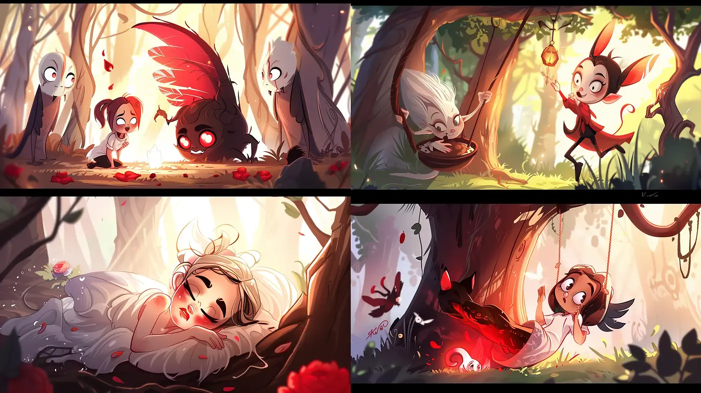 Enchanted Autumn Woodland: A Whimsical Animation-Inspired Art Style - Midjourney sref style