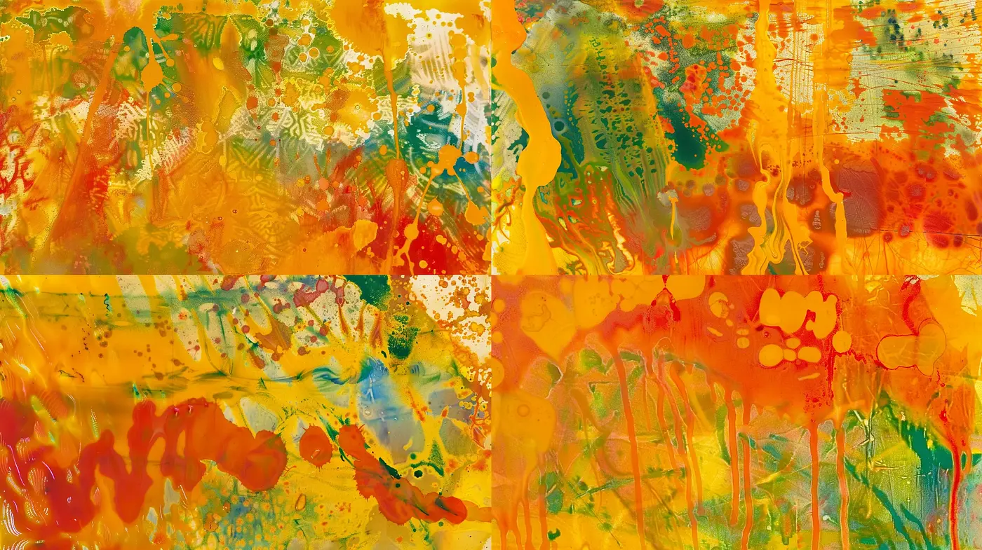 Warm Hued Abstract Expressionist Fusion - Midjourney sref style