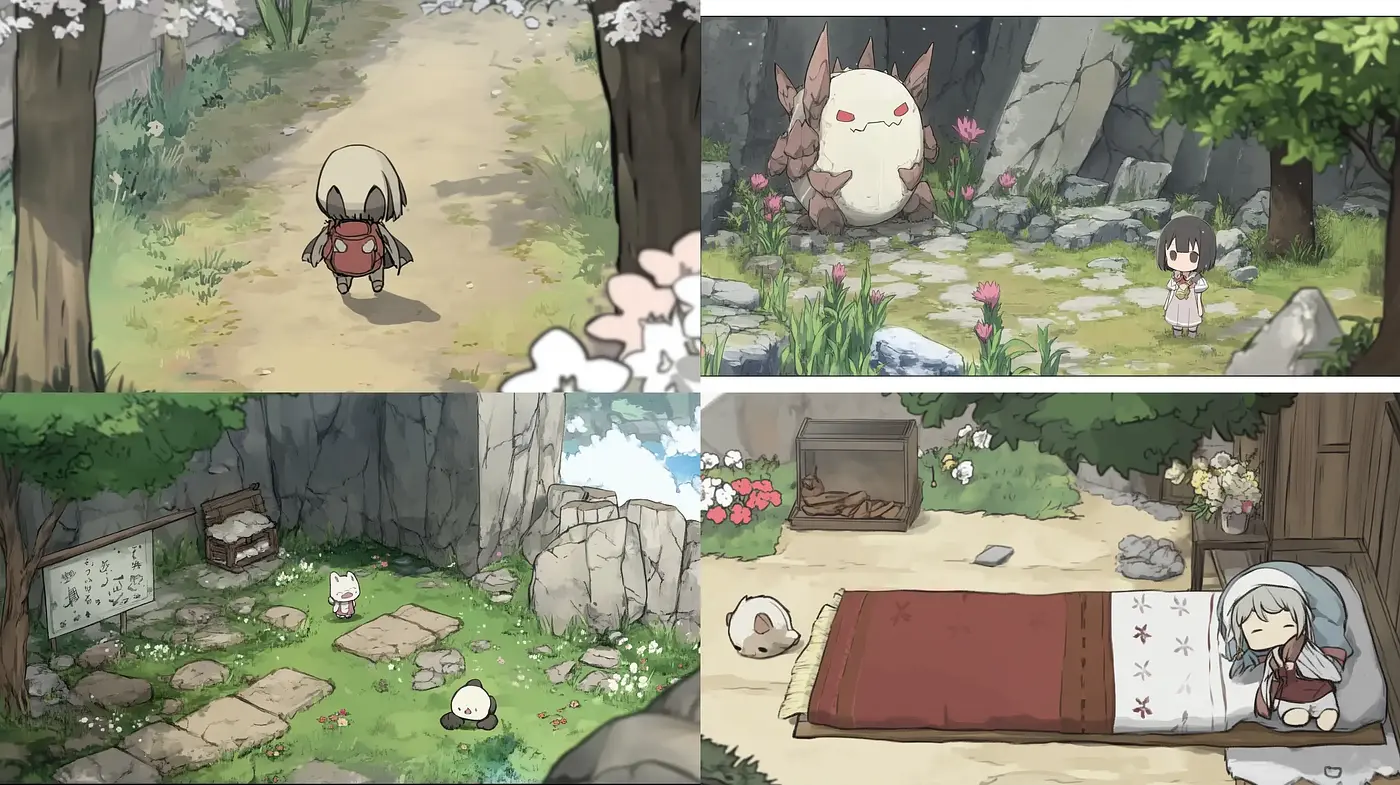 Whimsical Pastoral Scenes with an Anime Essence - Midjourney sref style