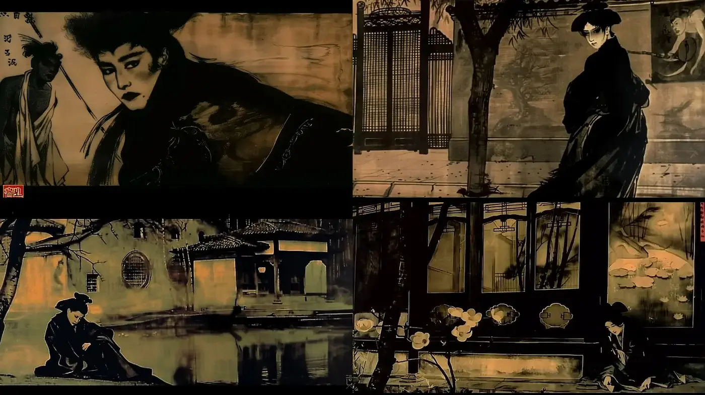 Elegant and Atmospheric Depiction of Traditional Life with a Touch of Melancholy - Midjourney sref style