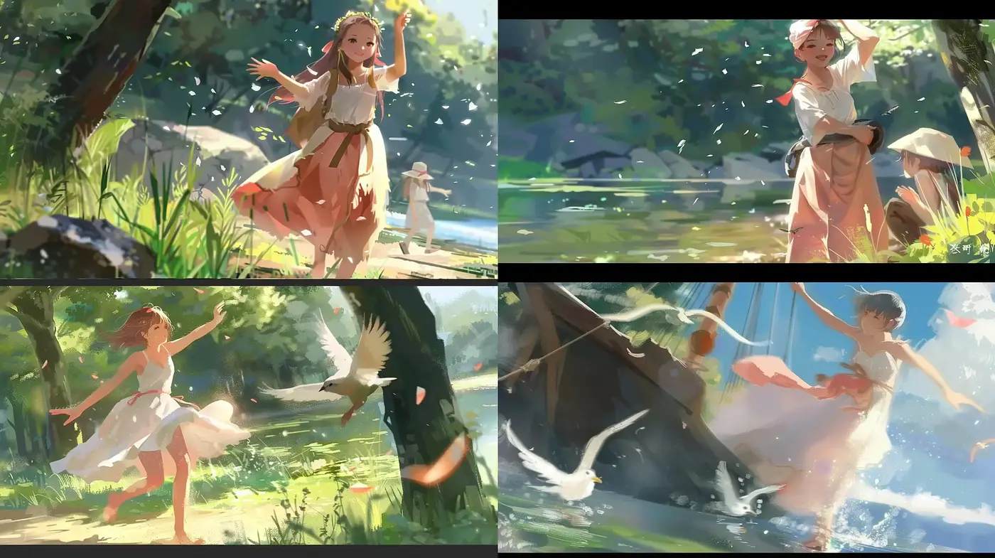 Luminous Days: A Harmonious Blend of Pastoral and Idyllic Bliss - Midjourney sref style