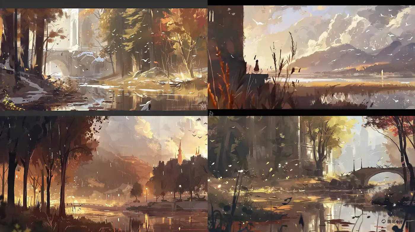 Ethereal Landscapes with a Whimsical, Dreamlike Quality - Midjourney sref style