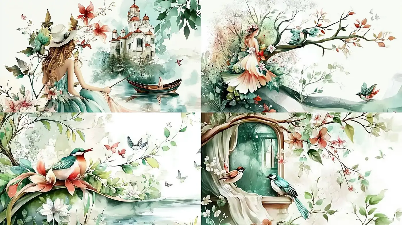 Whimsical Nature's Fantasy: Ethereal Flora and Fauna - Midjourney sref style