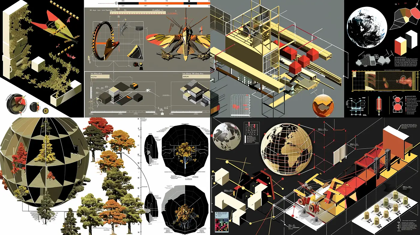 Futuristic Isometric Perspective with Retro-Futurism Influence - Midjourney sref style