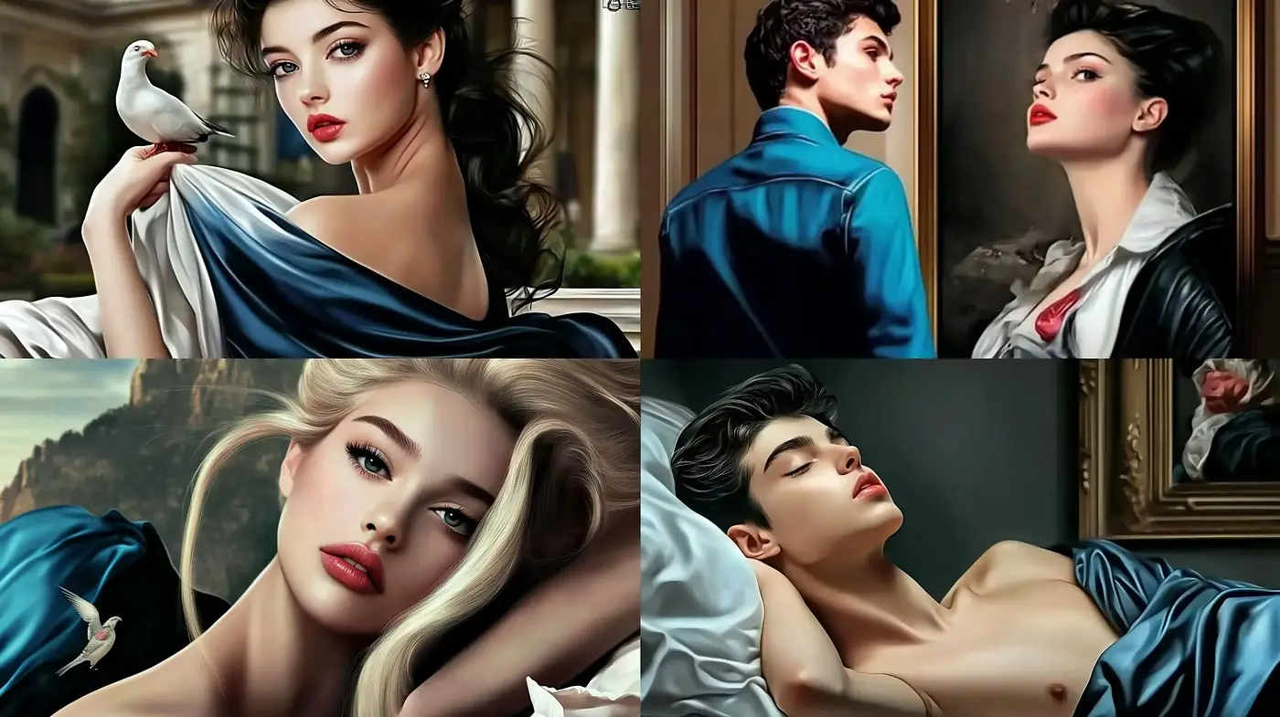 Velvety Dreamscape in Modern Baroque Elegance - Midjourney sref style