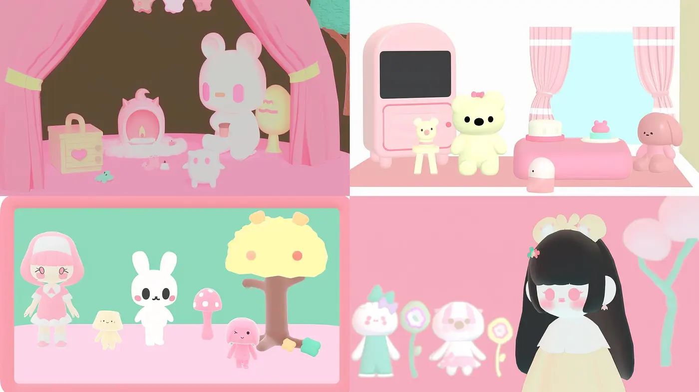 Whimsical Pastel Dreamscape: A Consistent Vision of Childlike Innocence and Soft Hues - Midjourney sref style