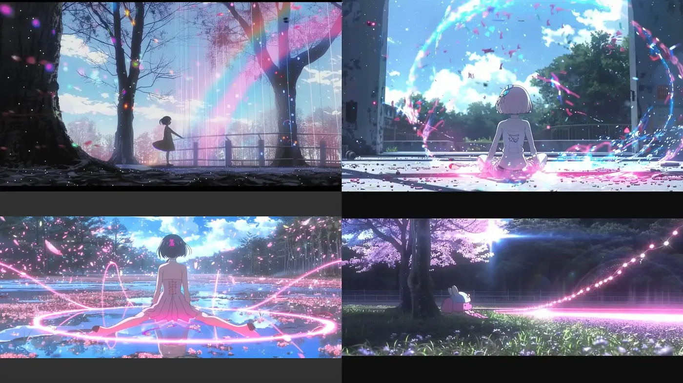 Ethereal Cybernetic Dreamscape: A Fusion of Anime-Inspired Sci-Fi and Natural Serenity - Midjourney sref style