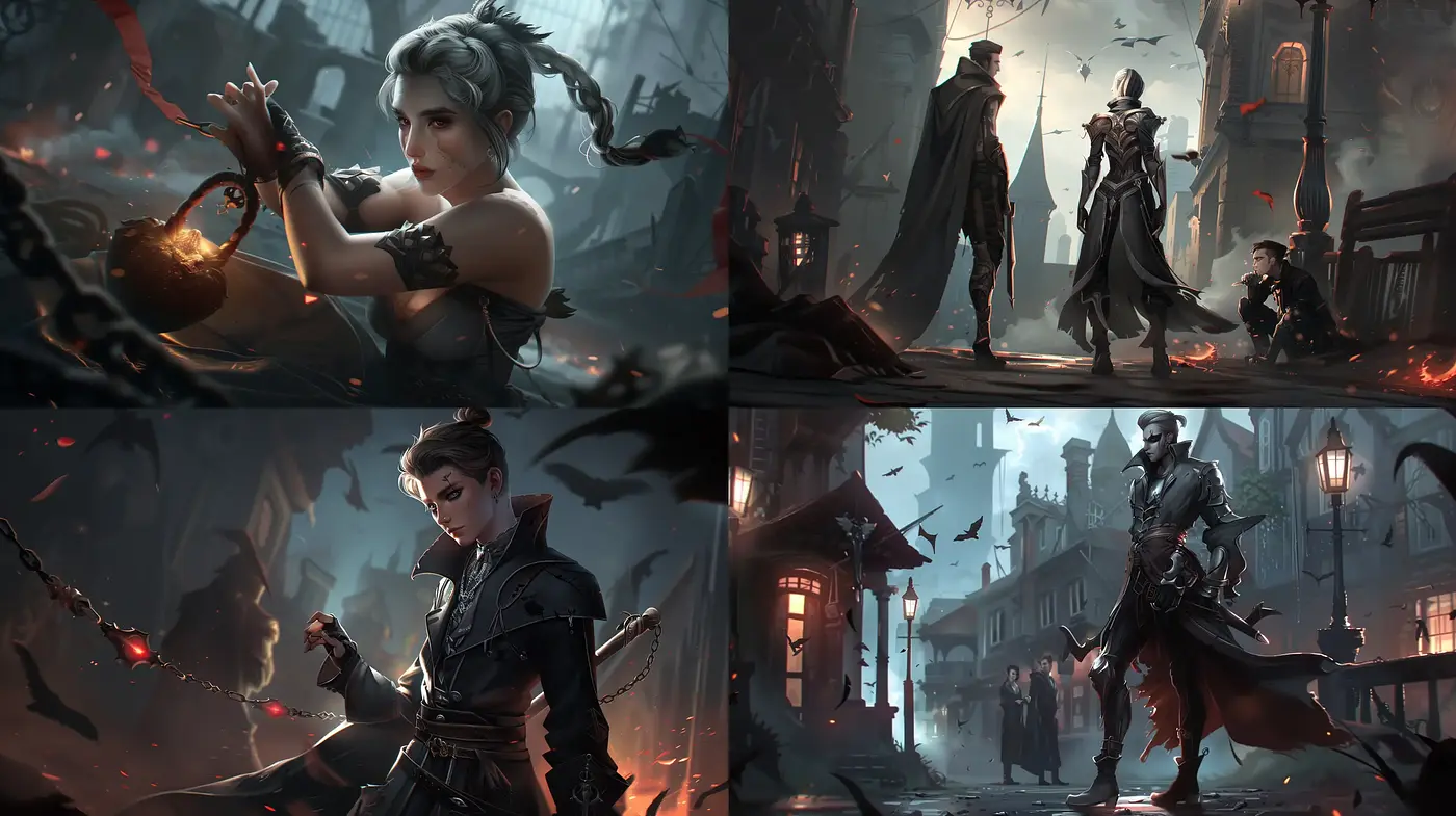 Gothic Elegance in a Dark Fantasy World - Midjourney sref style