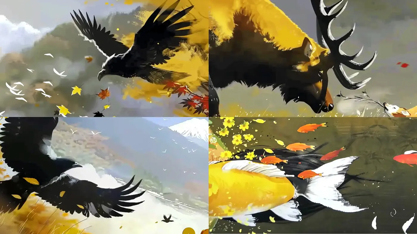 Dynamic Brushstrokes and Vivid Expressions of Nature - Midjourney sref style