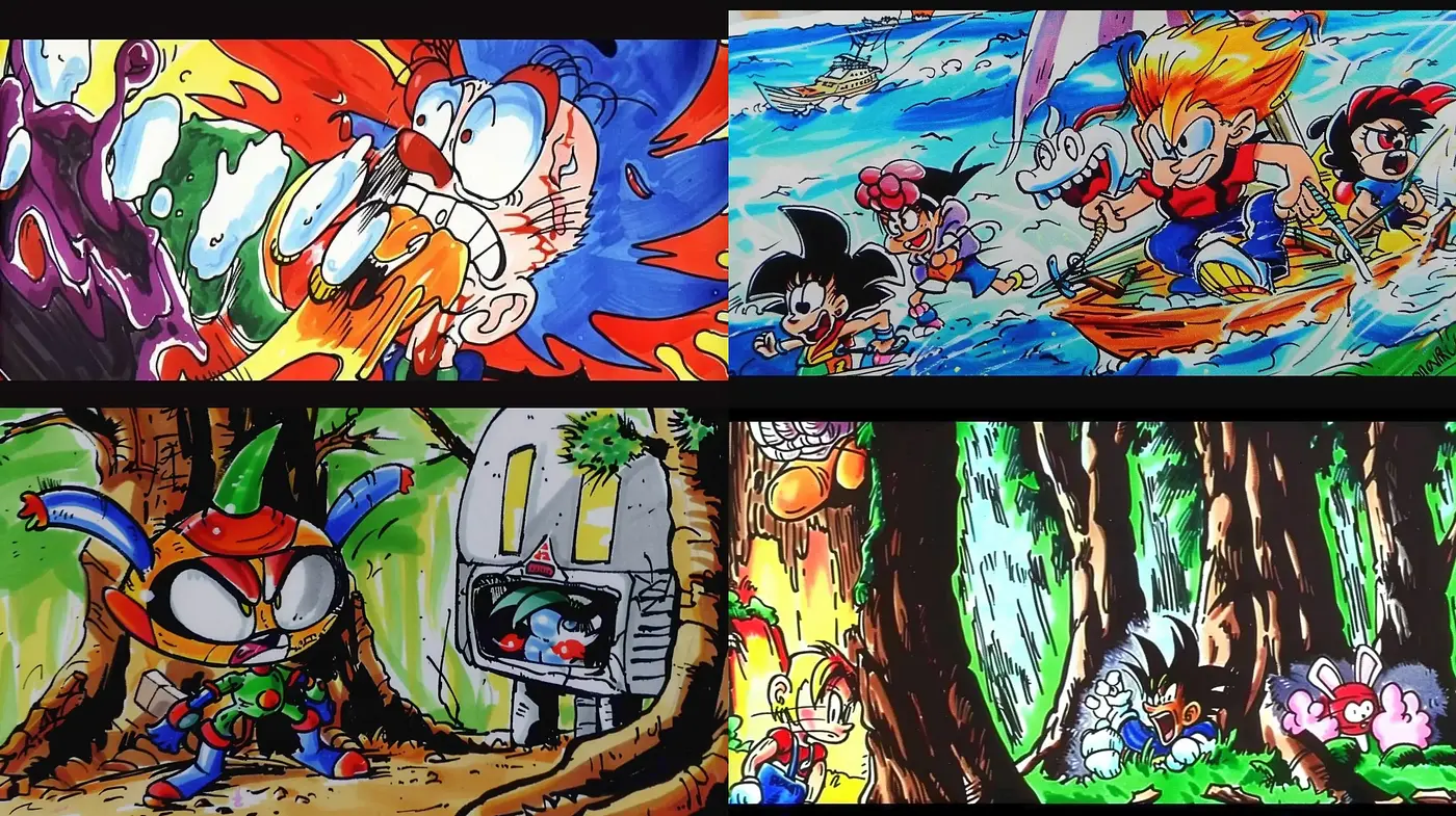 Dynamic Anime-Inspired Action-Packed Art Style - Midjourney sref style