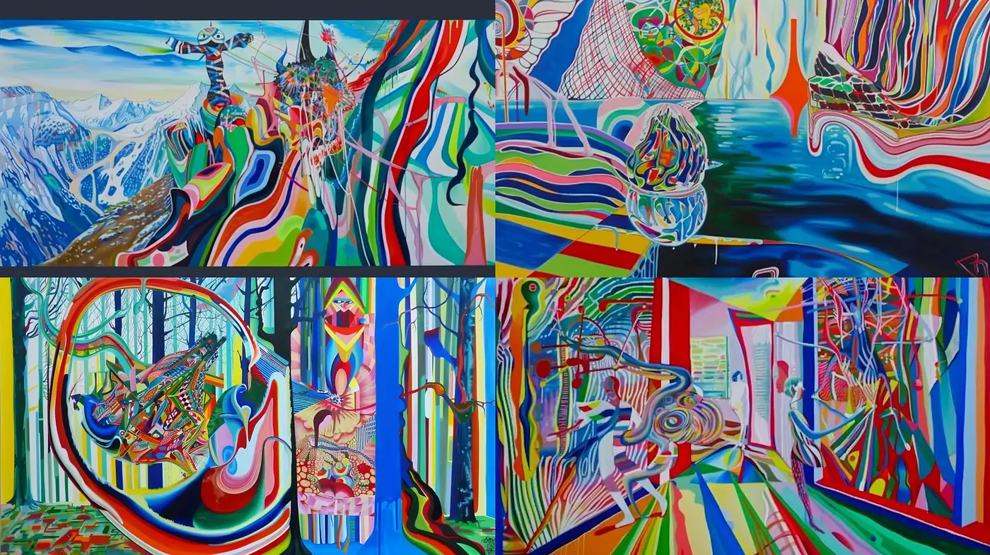 Vibrant Psychedelic Complexity and Fluid Forms - Midjourney sref style