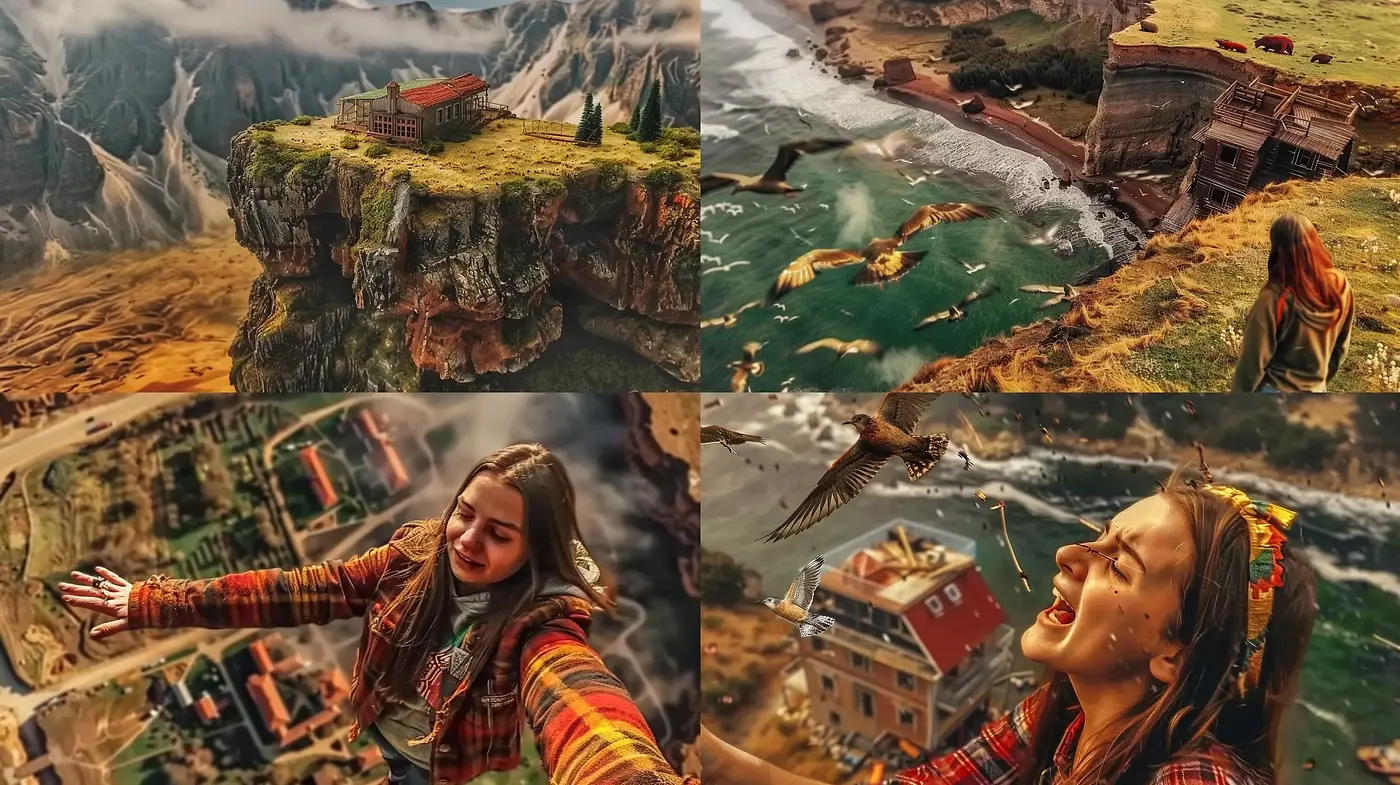 Ethereal Dreamscape: A Fusion of Earthy Tones and Surreal Vistas - Midjourney sref style