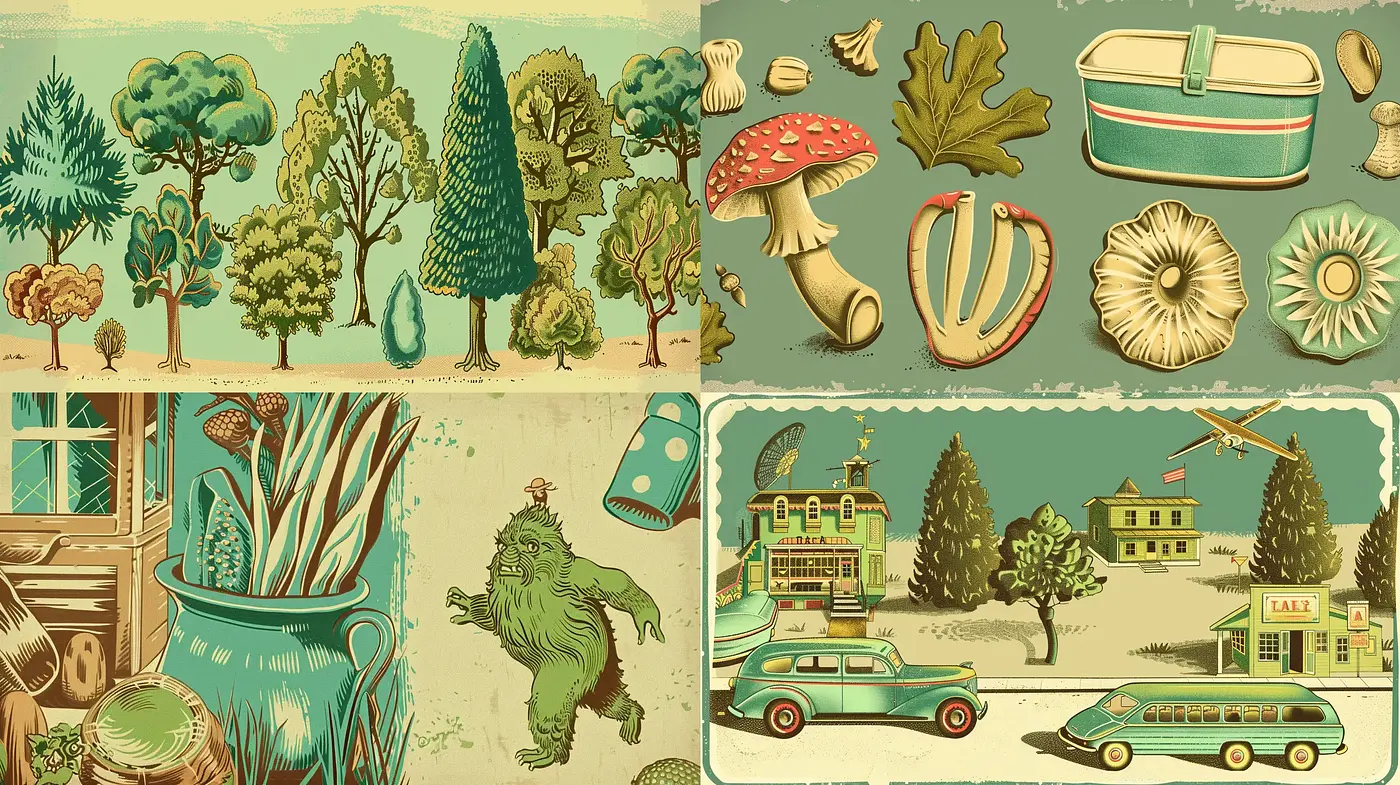 Retro Illustrative Storyboard with Pastel Hues and Whimsical Charm - Midjourney sref style