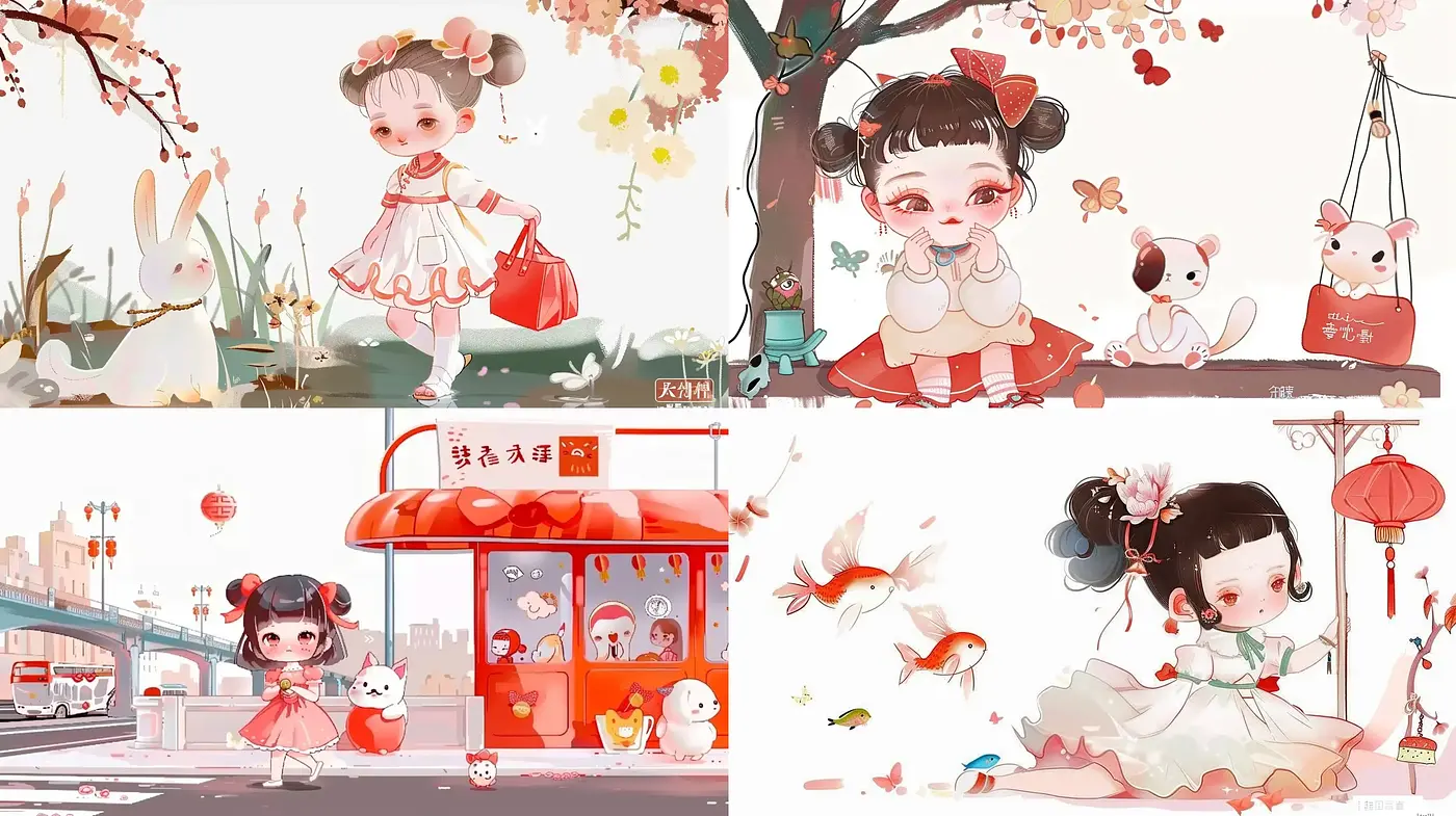 Whimsical Pastel Dreamscapes with East Asian Aesthetics - Midjourney sref style