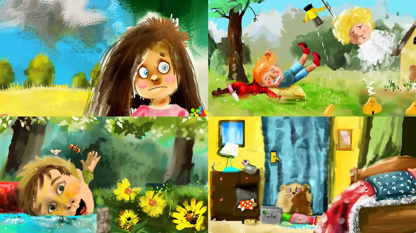 Whimsical Brushstroke Harmony with a Vivid Storybook Appeal - Midjourney sref style