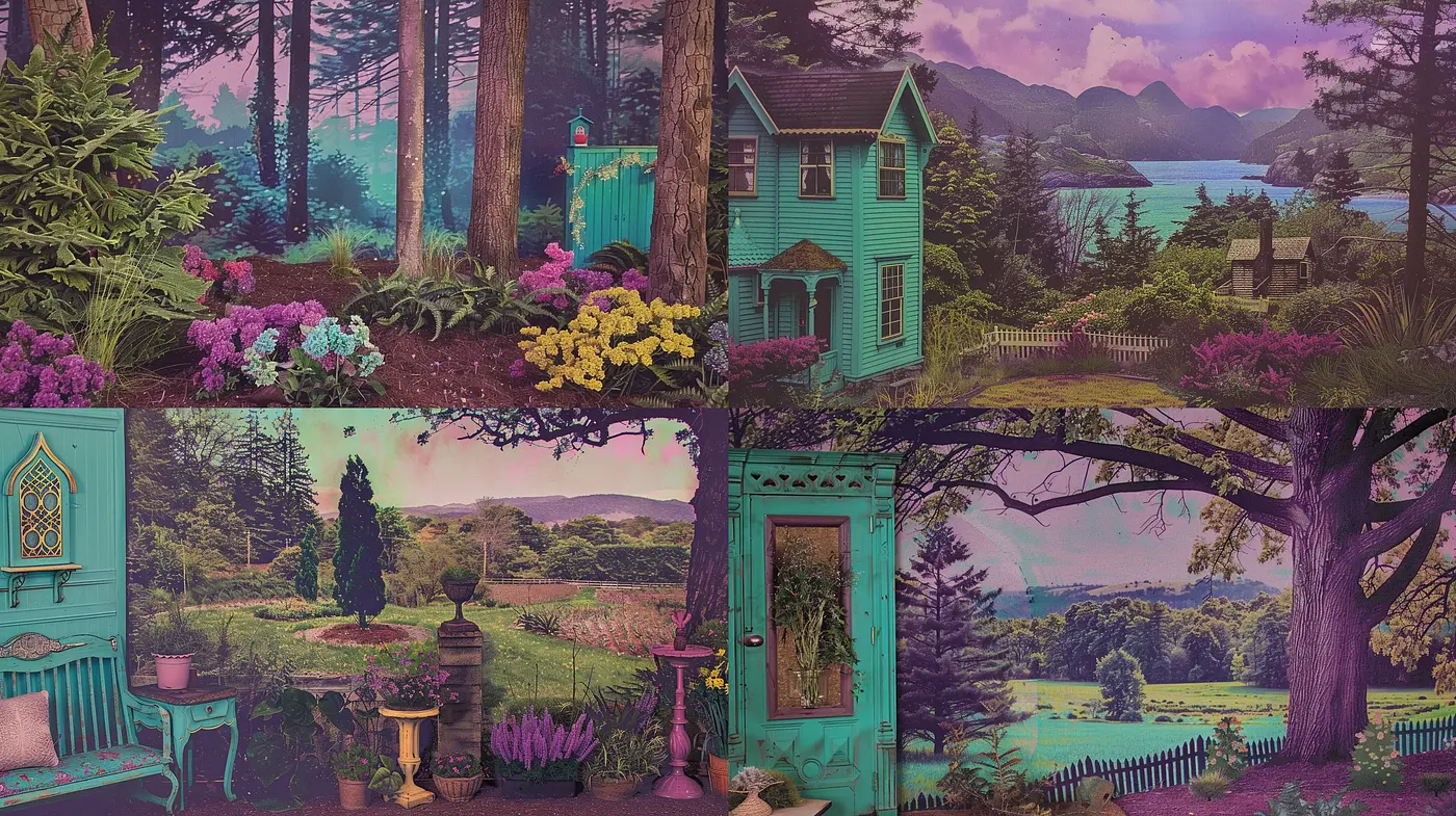 Ethereal Twilight Gardens: A Dreamscape in Lavender Hues and Soft Textures - Midjourney sref style