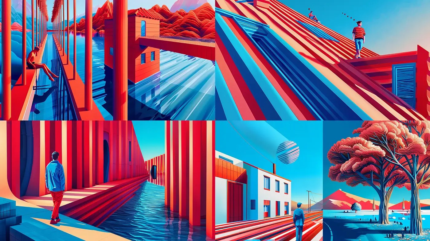 Surrealistic Azure Dreamscape in a Hyper-Realist Style - Midjourney sref style