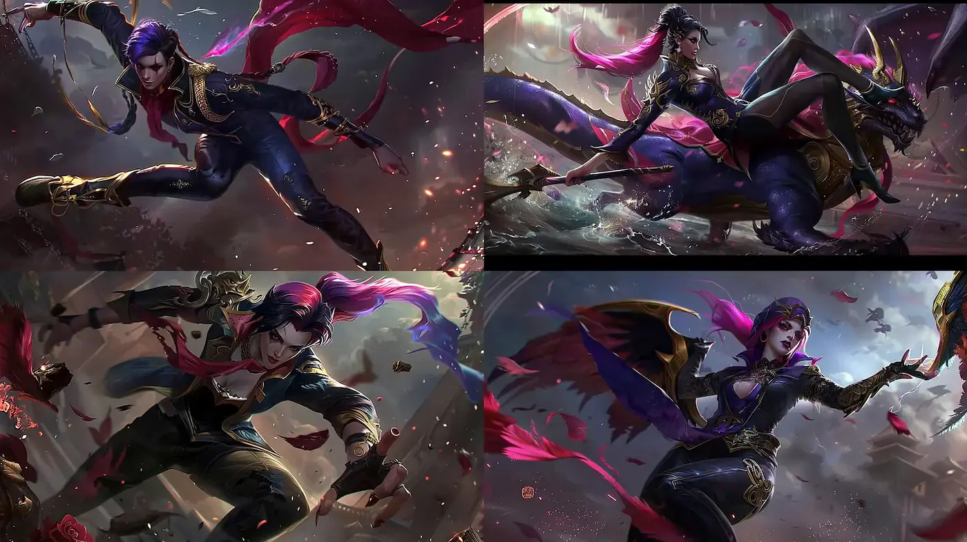 Dynamic and vibrant fantasy illustration with epic elements - Midjourney sref style