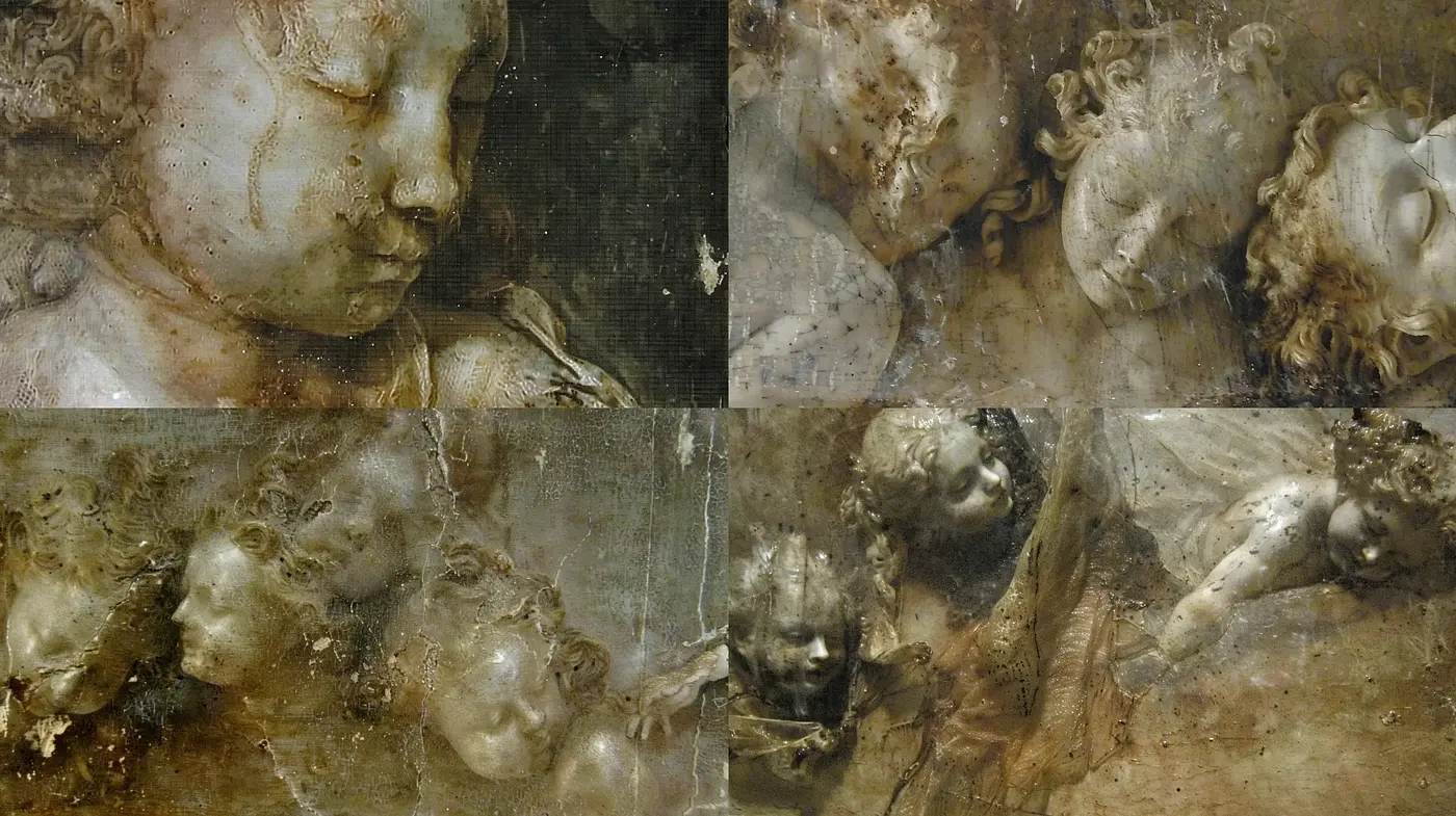 Antique Sepia Dreamscapes: Homage to Aged Classical Artistry - Midjourney sref style
