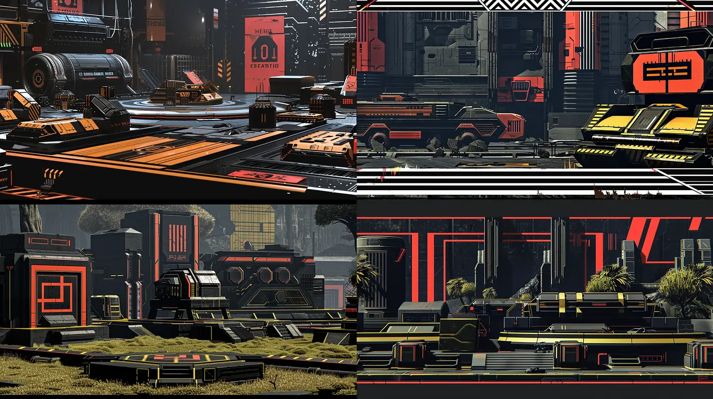 Futuristic Industrial Elegance with a Chromatic Edge - Midjourney sref style