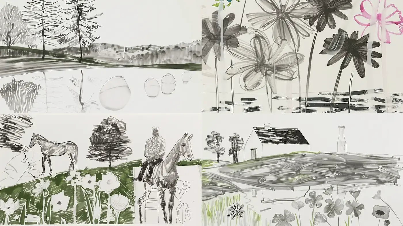 Ethereal Landscapes with Conceptual Floral Elements - Midjourney sref style