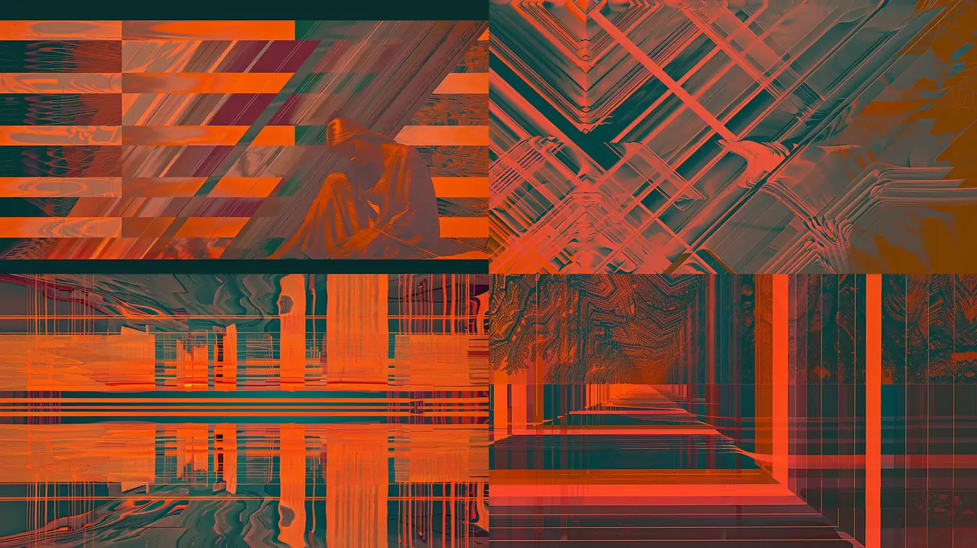 Abstract Geometric Fusion with Surrealist Influence - Midjourney sref style