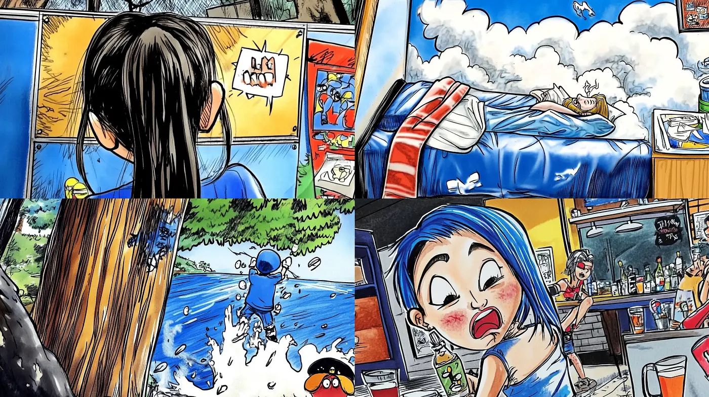Vibrant Comic-Inspired Illustrative Fusion - Midjourney sref style