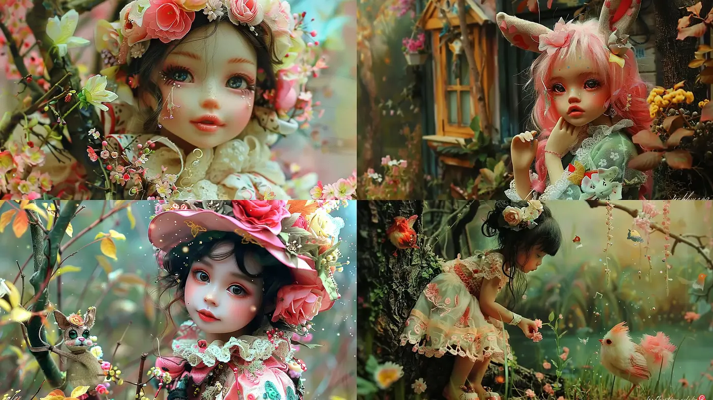 Enchanted Whimsical Blossom: A Fantastical Fusion of Nature and Dreamlike Innocence - Midjourney sref style