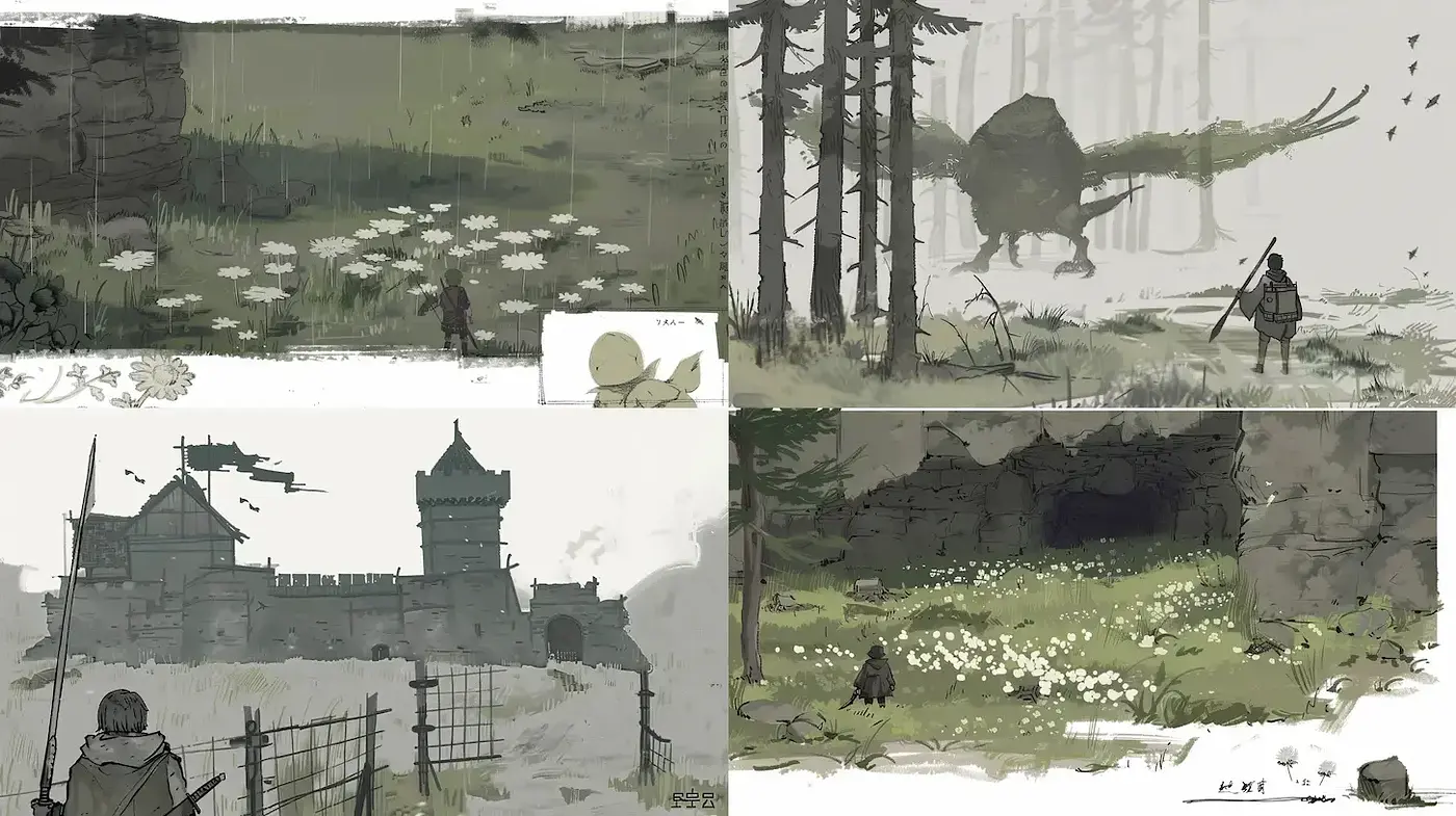 Mystical landscapes with a touch of fantasy and nature - Midjourney sref style