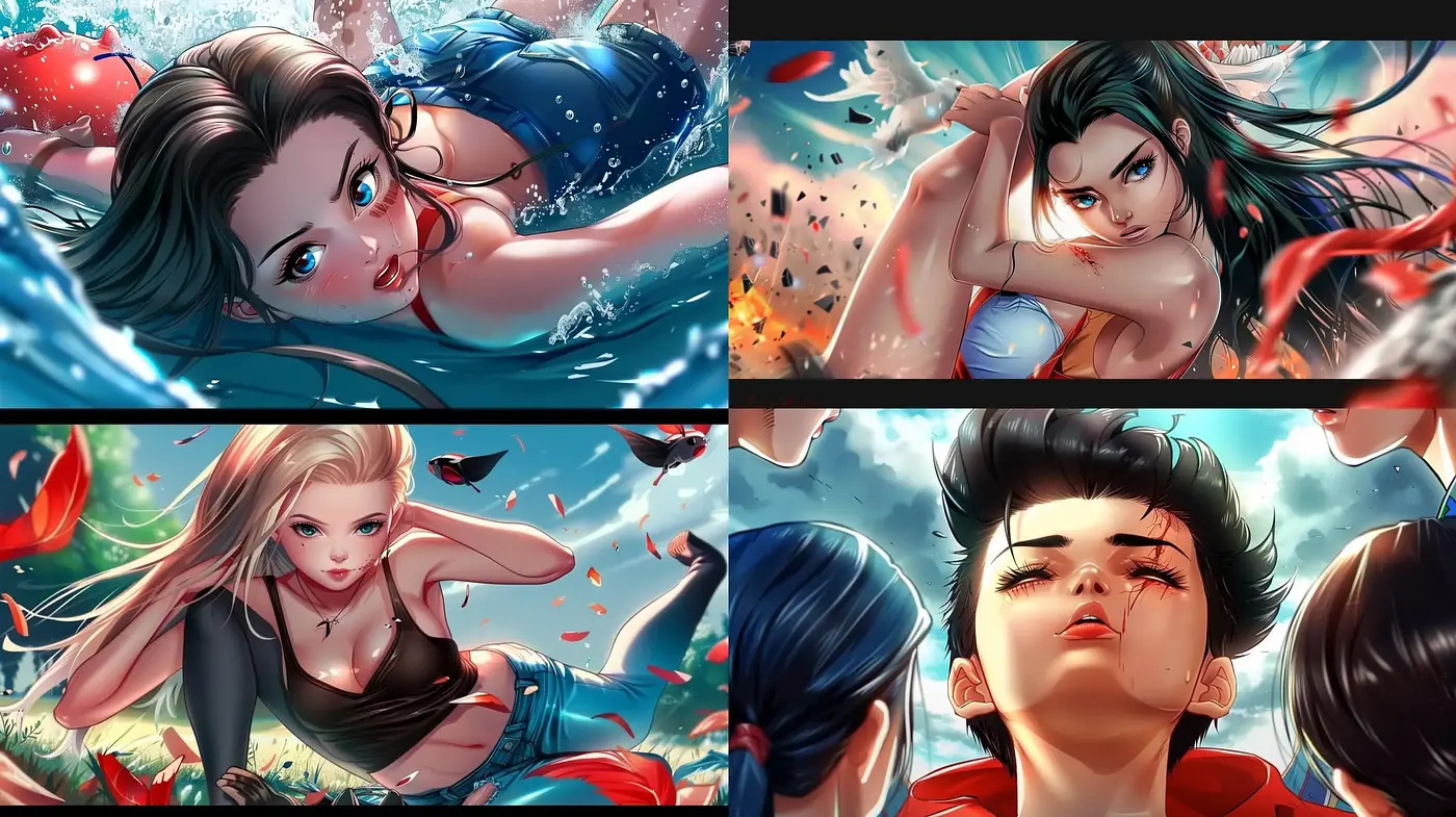 Dynamic Anime-Inspired Vivid Portraiture - Midjourney sref style