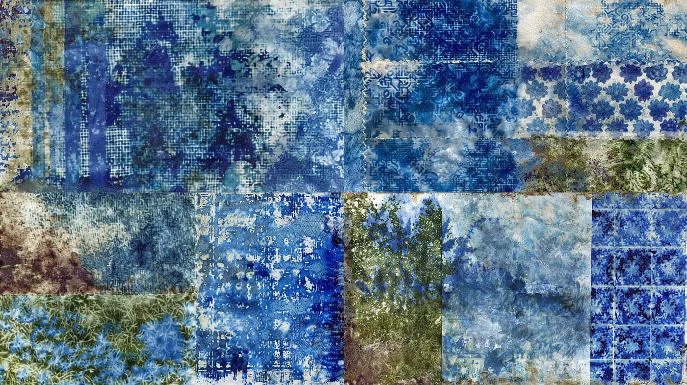 Consistent Aesthetic of Serene Blues: A Visual Study of Cohesive Color and Textural Harmony - Midjourney sref style