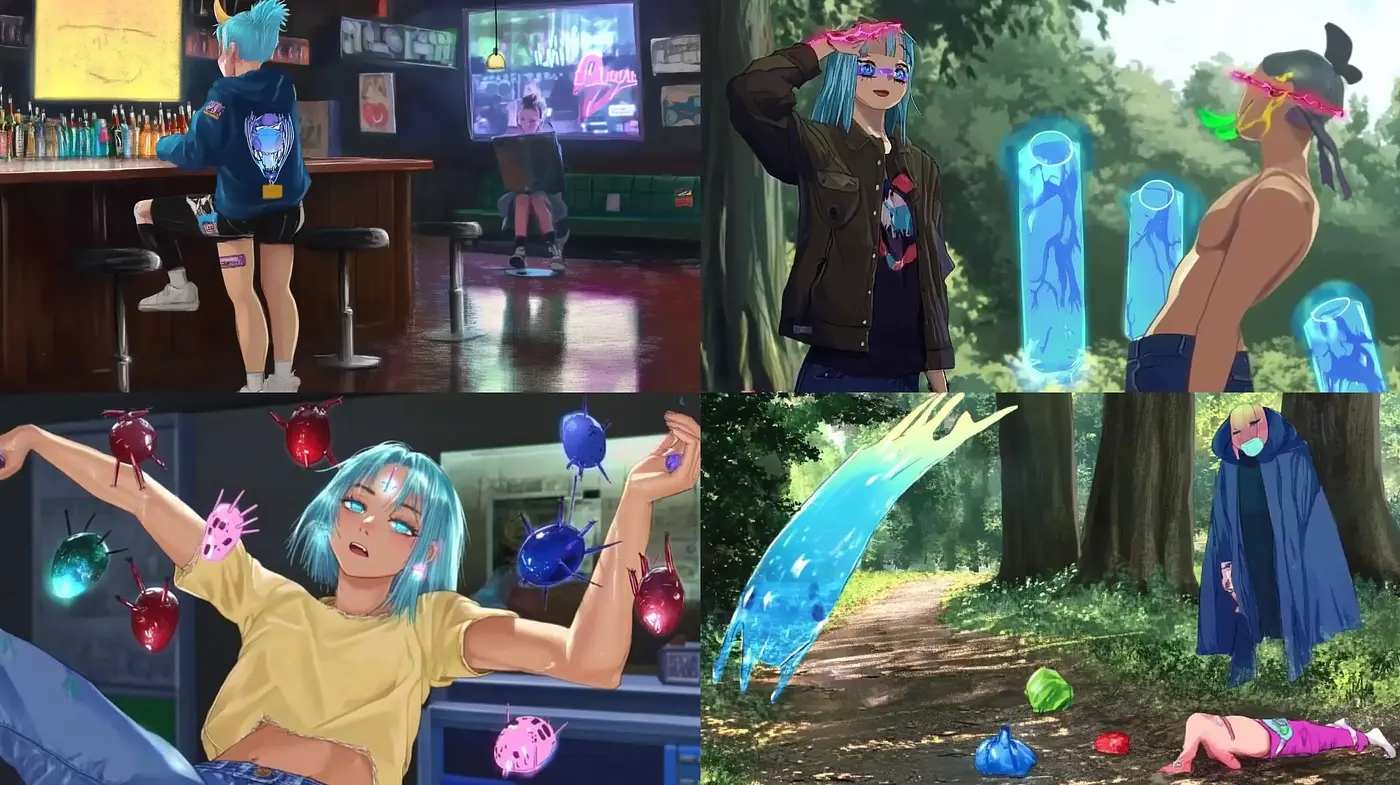 Ethereal Anime Dreamscape: A Fusion of Vibrant Colors and Whimsical Touches - Midjourney sref style