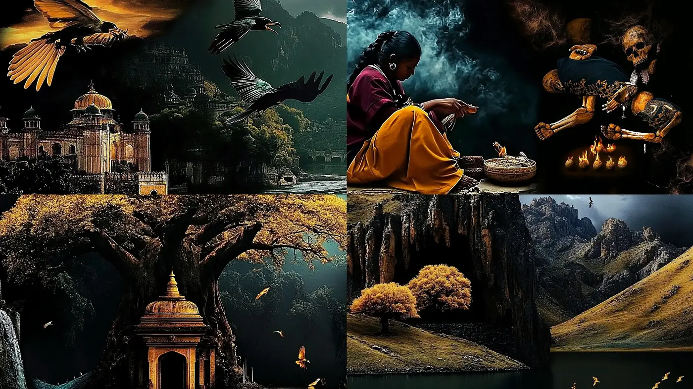 Mystical Dusk: An Ode to Sombre Elegance and Surreal Nature - Midjourney sref style