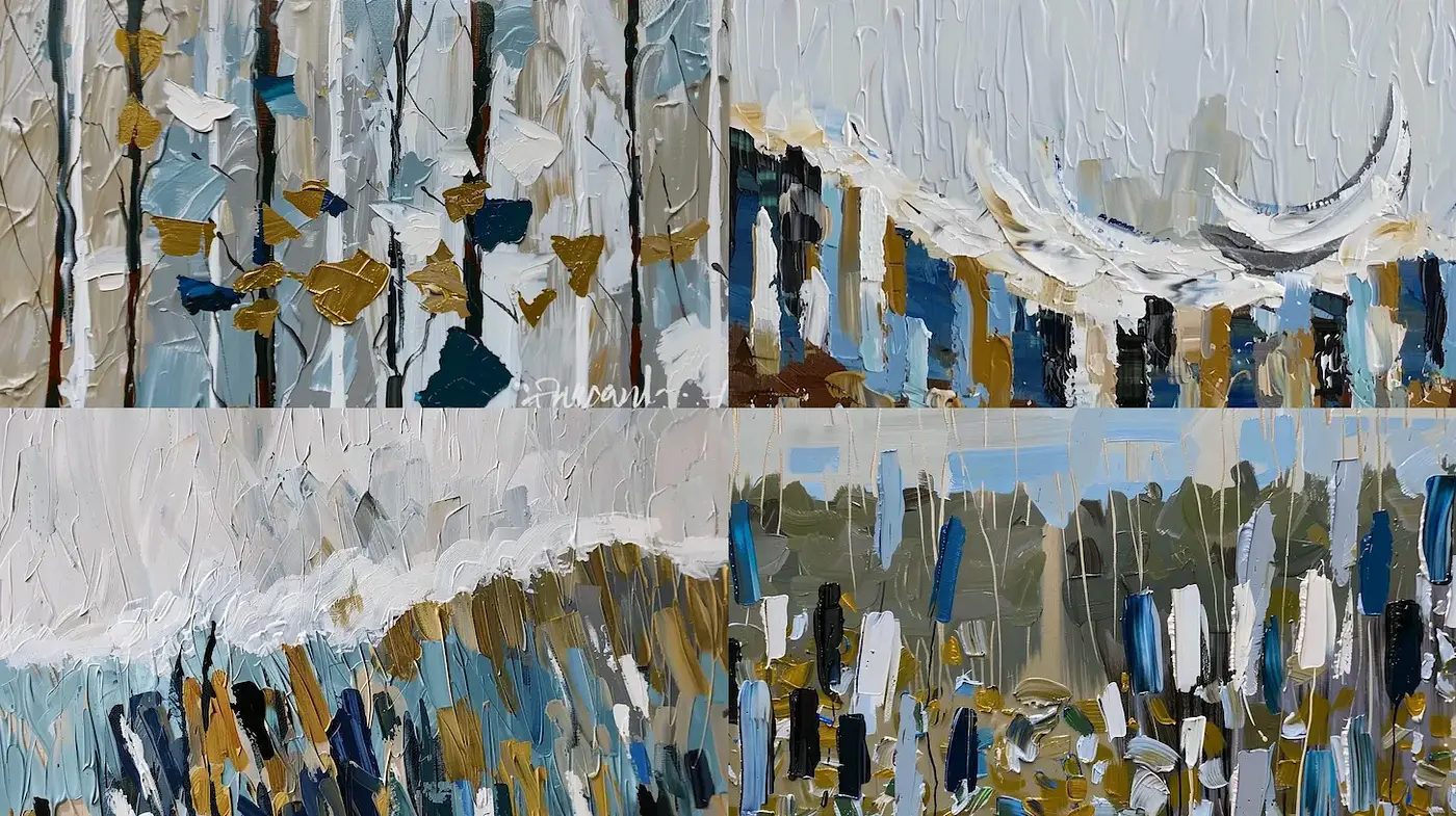 Abstract Expressionism with Rich Textures and Earthy Tones - Midjourney sref style