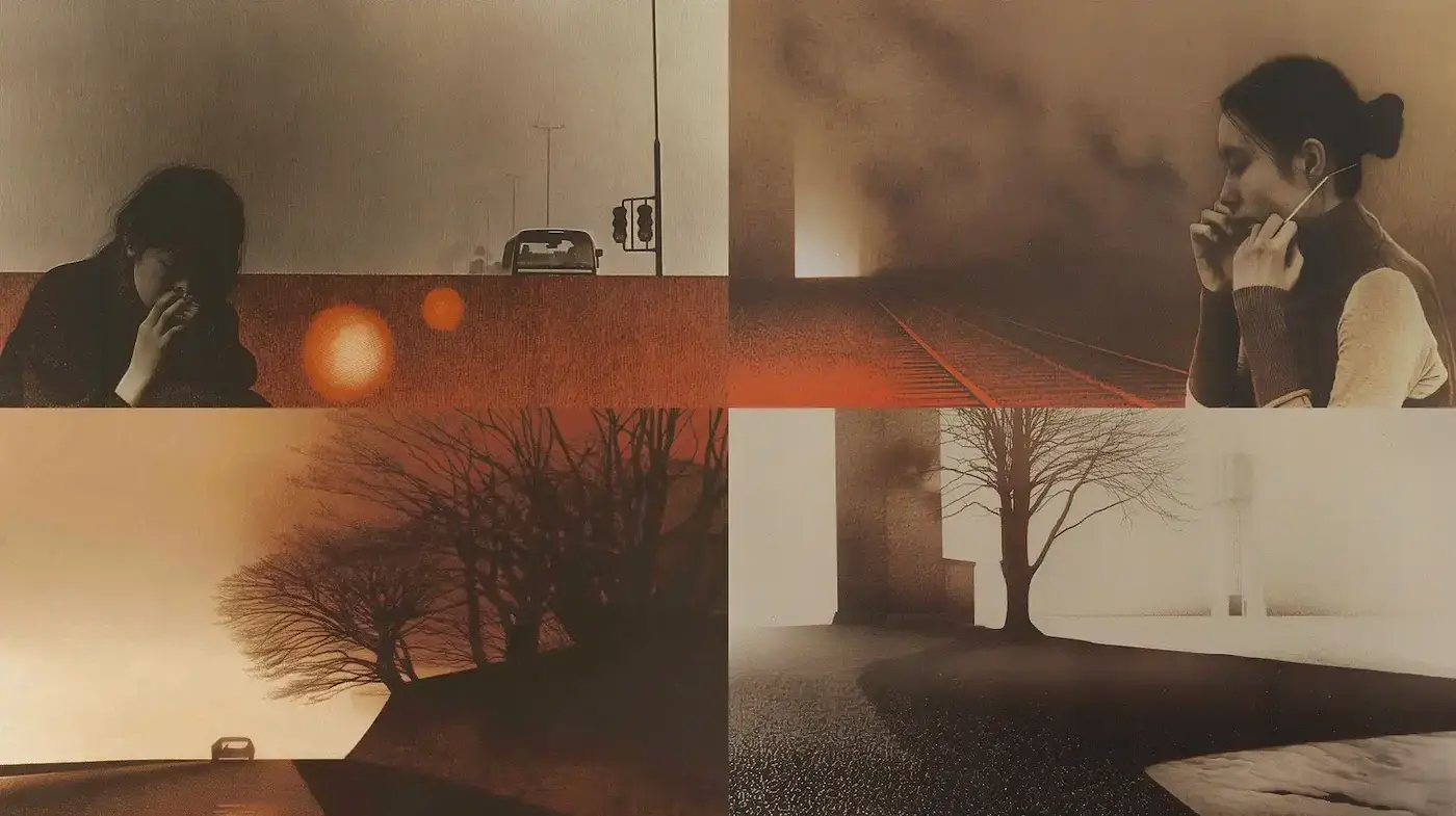 Sepia Toned Contemplative Scenes with Surrealist Overtones - Midjourney sref style